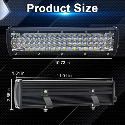 Litampo 12Inch LED Light Bar, 5 Row Spot Lights 150W 15000LM Backup Light Bumper Work Light with Wiring Harness Kit for Off Road Fog Light Driving Light on Truck SUV ATV UTV